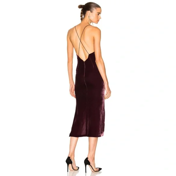 Dion Lee Fine Line Velvet Hi-low Cocktail Dress